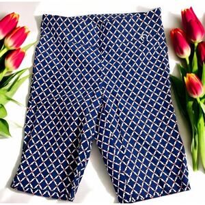 Rafaella Blue Bermuda Shorts Sz 6 High-Rise Stretch 10" Inseam